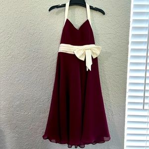 Used Alfred Angelo Junior Bridesmaid Dress, Mahogany, and Ivory Size J10